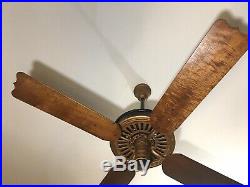 Antique 52 Emerson Longnose Ceiling Fan Copper and Satin Black 1920s Beautiful