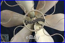 Antique 6 Brass Blades Westinghouse Oscillating 12 3 Speed Desk Fan Style No. 1