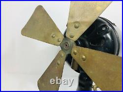 Antique 8 Robbins & Myers 1801 Brass Blade And Cage Desk Fan Parts Or Repair