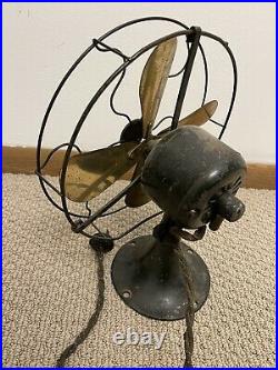 Antique 9 General Electric Whiz Brass Fan Working/Original Cord