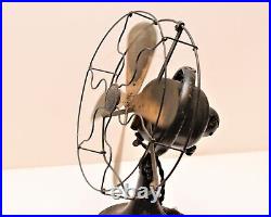 Antique 9 Oscillating GE Whiz Electric Fan Brass Blades Works 8.3
