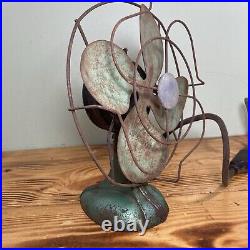 Antique A. G. Redmond Co. Desk Fan WORKS Art Deco Turquoise RARE 10 4 Blade