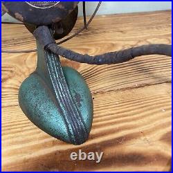 Antique A. G. Redmond Co. Desk Fan WORKS Art Deco Turquoise RARE 10 4 Blade