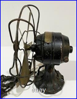 Antique AC Gilbert POLAR CUB TYPE G Miniature Brass Blade Electric Mini Fan