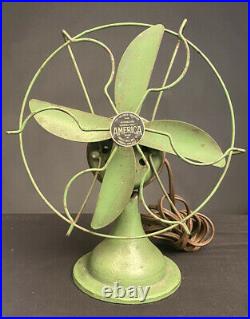 Antique American Table Fan by Liberty Bell Mfg. Co. Of Minerva, Ohio Working