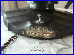 Antique Art Deco Emerson Silver Swan Oscillating Electric Fan 10 Blade, Works