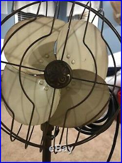 Antique Art Deco General Electric GE Oscillating Pedestal Fan Model U 107010
