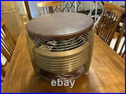 Antique Art Deco Machine Age Fasco 3 spd. Floor Hassock Room Fan With Cover L55A