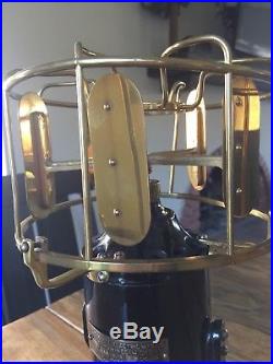 Antique Brass Blade Menominee Electric Bank Teller Vertical Fan