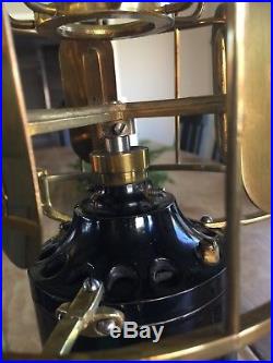 Antique Brass Blade Menominee Electric Bank Teller Vertical Fan