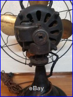 Antique Brass Blade The Peerless Electric Co. 12 in. Fan Works 3 Speeds