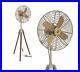 Antique-Brass-Electric-Floor-Fan-with-Wooden-Tripod-Stand-Handmade-Floor-Fan-01-vkuo