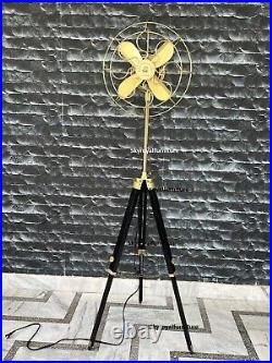 Antique Brass Floor Fan with Tripod Electronic Solid Brass Fan Royal Navy Land