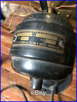 Antique Brass/Iron Westinghouse Variable Speed Table Fan cir. 1912
