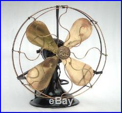 Antique Brass Mesh The General Electric Witton England Magnet Art Deco Table Fan