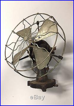 Antique Brass cage, brass blades trunnion EMI electric fan