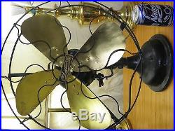 Antique Century Electric Fan with brass blades steel cage