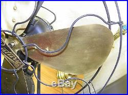 Antique Century Electric Fan with brass blades steel cage