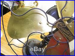 Antique Century Electric Fan with brass blades steel cage