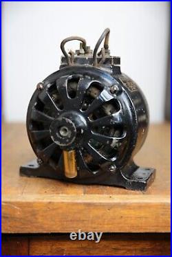 Antique Colonial pancake early electric utility motor brass blade fan RARE VTG