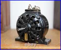 Antique Colonial pancake early electric utility motor brass blade fan RARE VTG