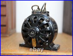 Antique Colonial pancake early electric utility motor brass blade fan RARE VTG