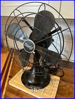 Antique DIEHL Electric Fan 12 Vintage 3 Speed OSCILLATING CAT J12012-3 ASIS