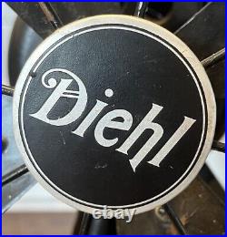 Antique DIEHL Electric Fan 12 Vintage 3 Speed OSCILLATING CAT J12012-3 ASIS