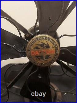 Antique Dayton Fan Motor Co Oscillating 3 Speed Tabletop Fan Works