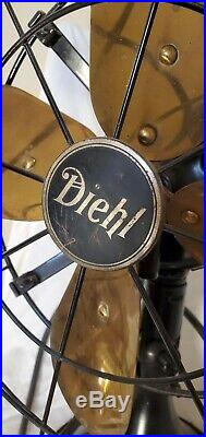 Antique Diehl 12 brass bladed fan Cat No. K12012-1