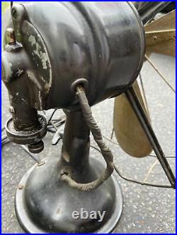 Antique Diehl Electric Fan 16 Brass Blades #16512 Oscillating