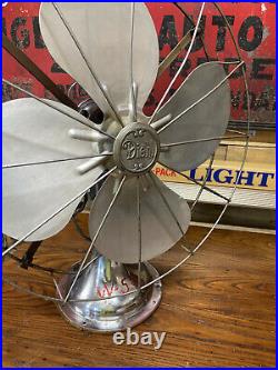 Antique Diehl Electric Fan 16 Chrome Oscillating H16712-1