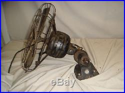 Antique Diehl Trail or Wall Antique Electric Fan with Ornate Wall Bracket
