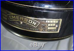 Antique EMERSON Restored Model 2010 12 Pedestal Fan Brass Cage Centrifugal Swtc