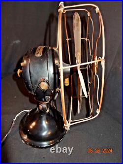 Antique Early 12 1900s Brass GE General Electric BMY Big Motor Yoke Desk Fan