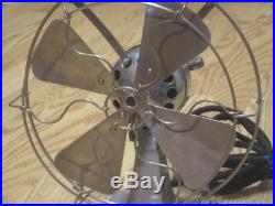 Antique Early 1900's Hamilton Beach The Cyclone Nickel Plated 8 Electric Fan