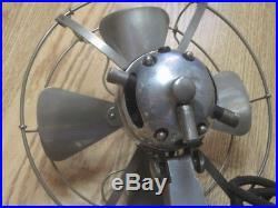 Antique Early 1900's Hamilton Beach The Cyclone Nickel Plated 8 Electric Fan