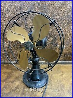 Antique Early Emerson Electric Fan w Cone Base Vintage Table Air Circulator