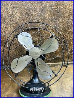 Antique Early Robbins Myers R&M Electric FAN w Brass Blades Desk / Table