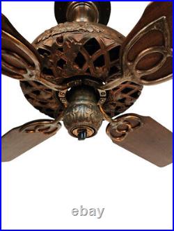 Antique Electric 1911 52 GE Oak Leaf Ceilng fan