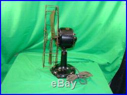 Antique Electric Brass Fan Large 16 Dayton Old Cast Iron Motor Tab Foot Running