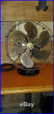 Antique Electric Fan 1912 Emerson 17666, Org Patina And Japanning Brass Blade