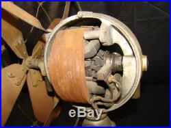 Antique Electric Fan Brass Blade 1903 Jandus Ball Motor early 30 Volt D. C. Power