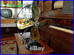 Antique Electric Fan Century Brass blade Oscillating Vintage Old industrial