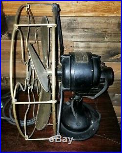 Antique Electric Fan Century Industrial Vintage Old model 100 3 speed 1914 brass
