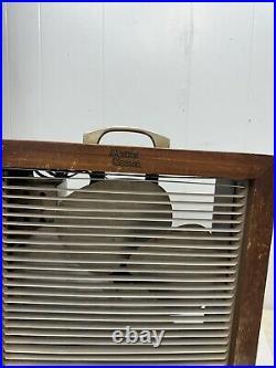 Antique Electric Fan Mathes Cooler 2 Speed Original Metal Wood Vintage USA Made