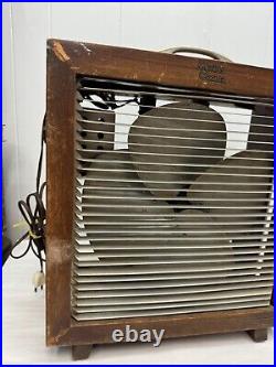 Antique Electric Fan Mathes Cooler 2 Speed Original Metal Wood Vintage USA Made