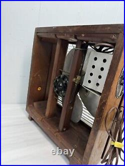 Antique Electric Fan Mathes Cooler 2 Speed Original Metal Wood Vintage USA Made