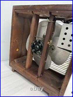 Antique Electric Fan Mathes Cooler 2 Speed Original Metal Wood Vintage USA Made