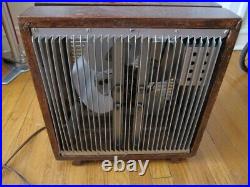 Antique Electric Fan Mathes Cooler 4 Speed Original Metal Wood Vintage USA Made